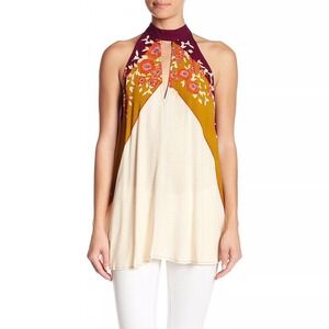NWT $98 Free People Beat of my Heart Tunic Size S Floral‎ Boho Trapeze Top Dress